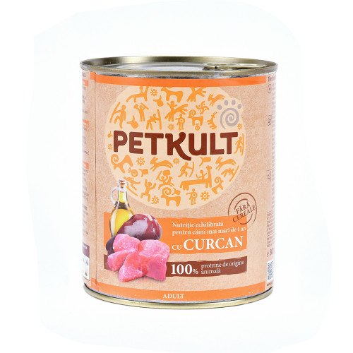 Hrana umeda pentru caini Petkult Adult cu curcan 800 g