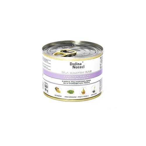 Hrana umeda pentru caini Dolina Noteci Mini cu iepure si fasole 185 g
