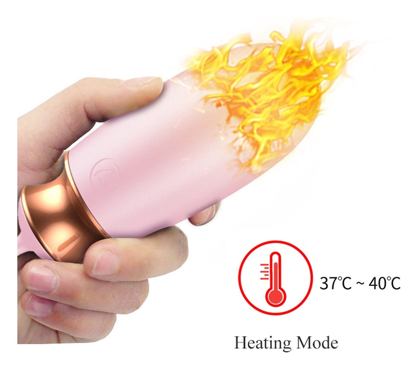 Ou vibrator Jaiko Love Egg functie de incalzire, control vocal, telecomanda wireless si incarcare USB, silicon medicinal, roz - imagine 6