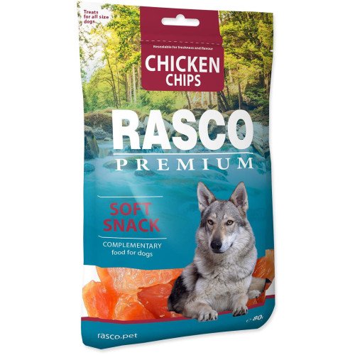 Recompense pentru caini Rasco Soft Chips Pui 230 gr