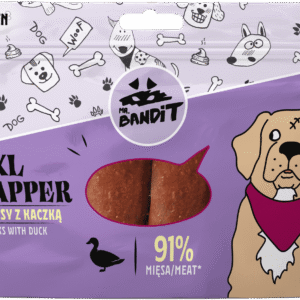 Recompense pentru caini Mr. Bandit WRAPPER XL, 13 cm, rata, 500g