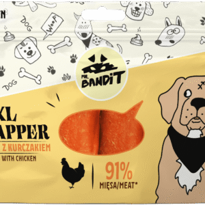 Recompense pentru caini Mr. Bandit WRAPPER XL, 13CM, pui, 500g