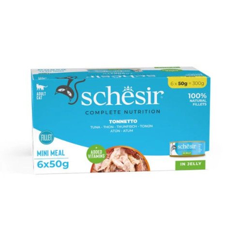 Hrana umeda pentru pisici Schesir conserve cu ton in jeleu 6x50 g