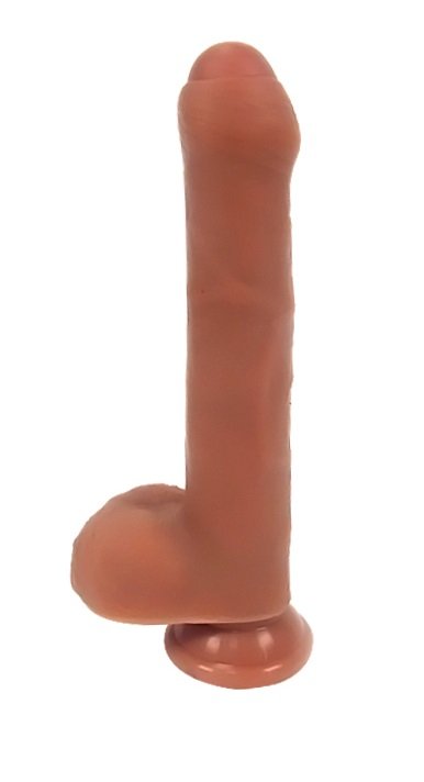 Dildo Realist Fereri Uncut Strat Dublu Silicon Maro 23 cm Passion Labs