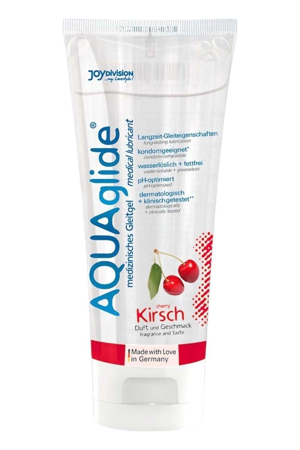 Lubrifiant AQUAglide Gel cu aroma cirese, pe baza de apa, Joydivision, 100 ml