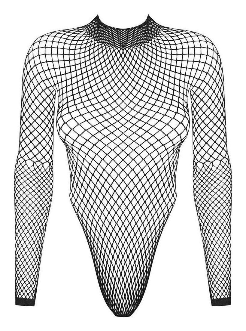 Body Obsessive B125 - lenjerie erotică din plasă cu decupaje senzuale S-L (one size), negru - imagine 4