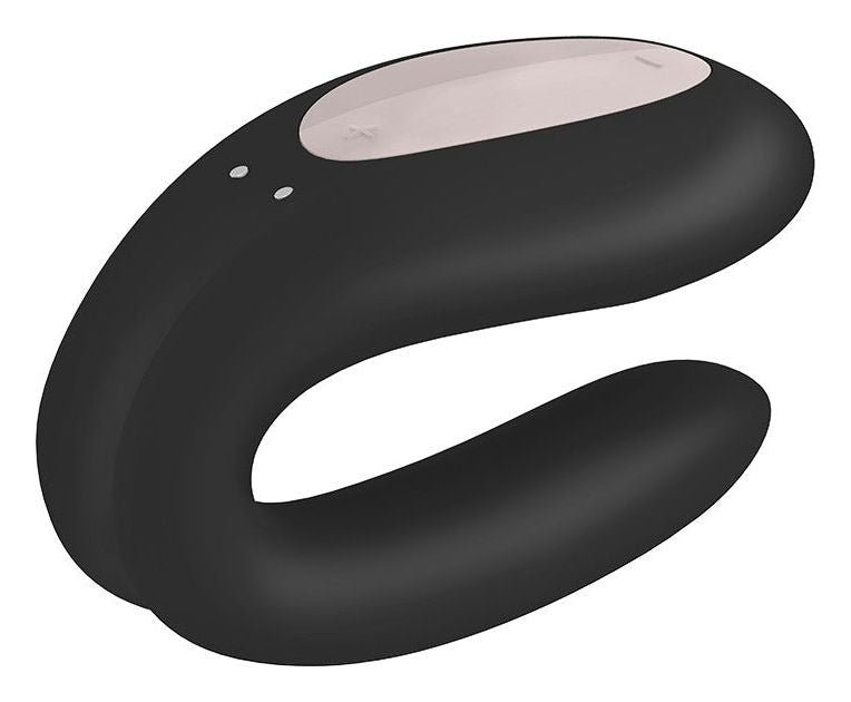 Vibrator pentru cuplu U-shape Satisfyer Double Joy cu 10 moduri de vibratii, 2 motoare si aplicatie smart, incarcare USB, negru - imagine 3