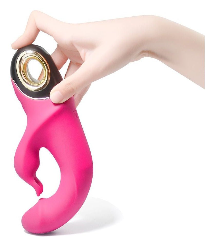 Vibrator Rabbit G-spot Meteor cu 9 moduri de vibratii si incarcare magnetica, flexibil, silentios, silicon premium, roz - imagine 3