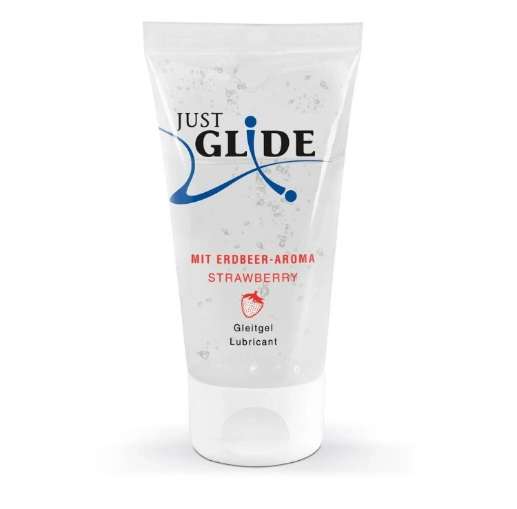 Lubrifiant Just Glide pe Baza de Apa, Aroma Capsuni, 50 ml