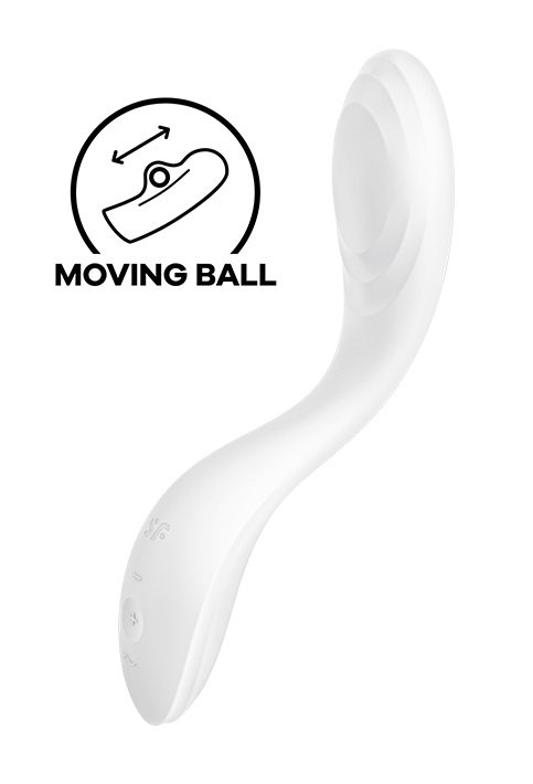 Vibrator Rrrolling Pleasure G-Spot USB Silicon Alb 22 cm