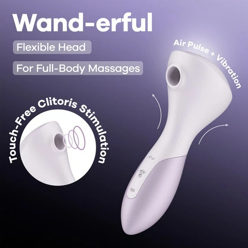Stimulator Wand-erful, 11 Moduri Suctiune, 12 Moduri Vibratii, Silicon, USB, Mov Deschis, 15.8 cm