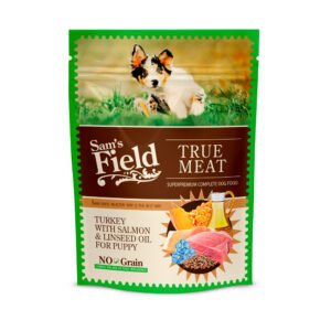 Sam's field dog pouch turkey with salmon & linseed oil for puppy 260gr