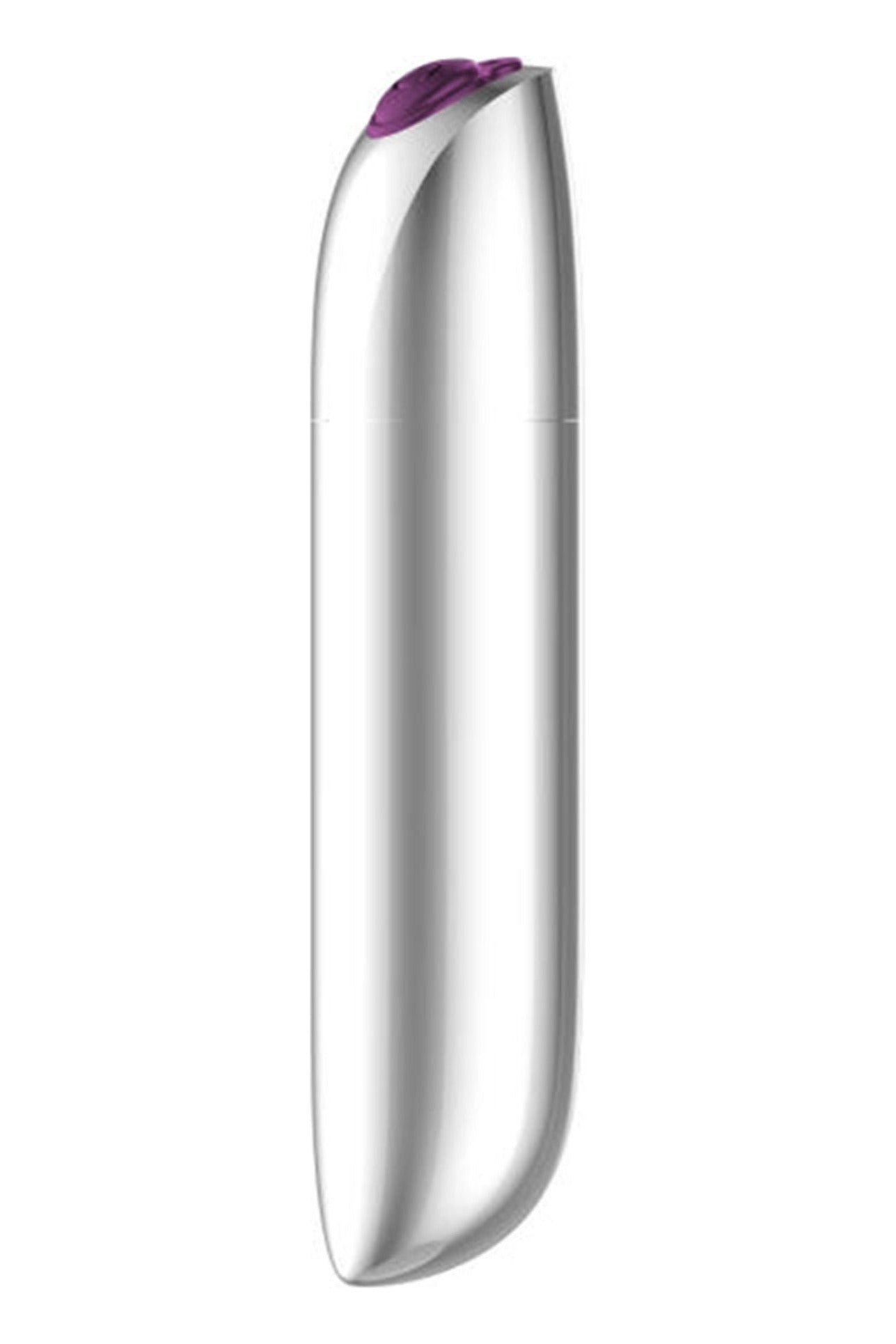 Vibrator clitoris Powerful Bullet cu 20 moduri de vibratii si incarcare USB, 10 cm, argintiu - imagine 2