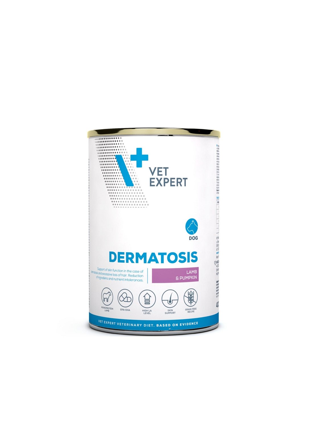 4T- Dieta umeda Dermatosis dog LAMB& PUMPKIN, - 400gr