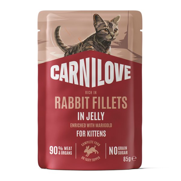 Carnilove Cat Pouch Jelly Rabbit & Marigold Kittens 85 g