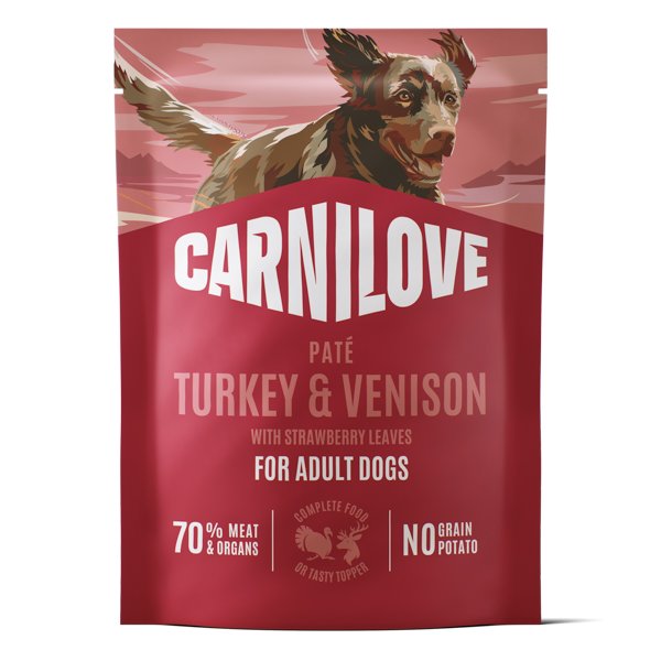 Carnilove Dog Pouch Pate Turkey & Venison with Strawberry Leaves 300 g