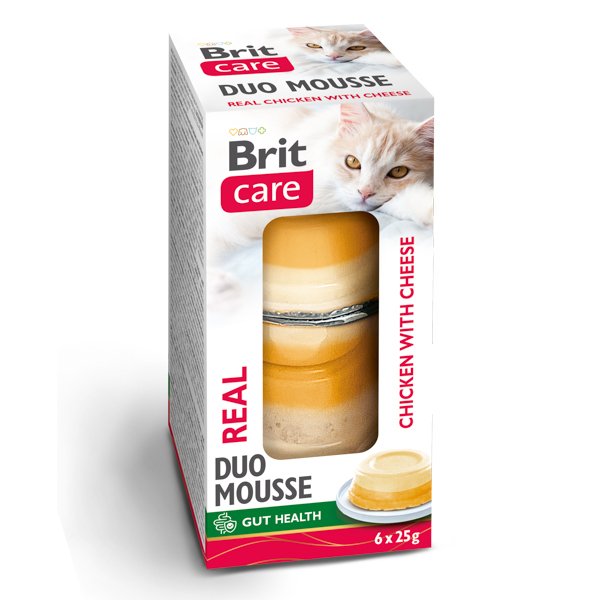 Brit Care Cat Double Layer Mousse Real Chicken and Chicken with Cheese 6x25 g