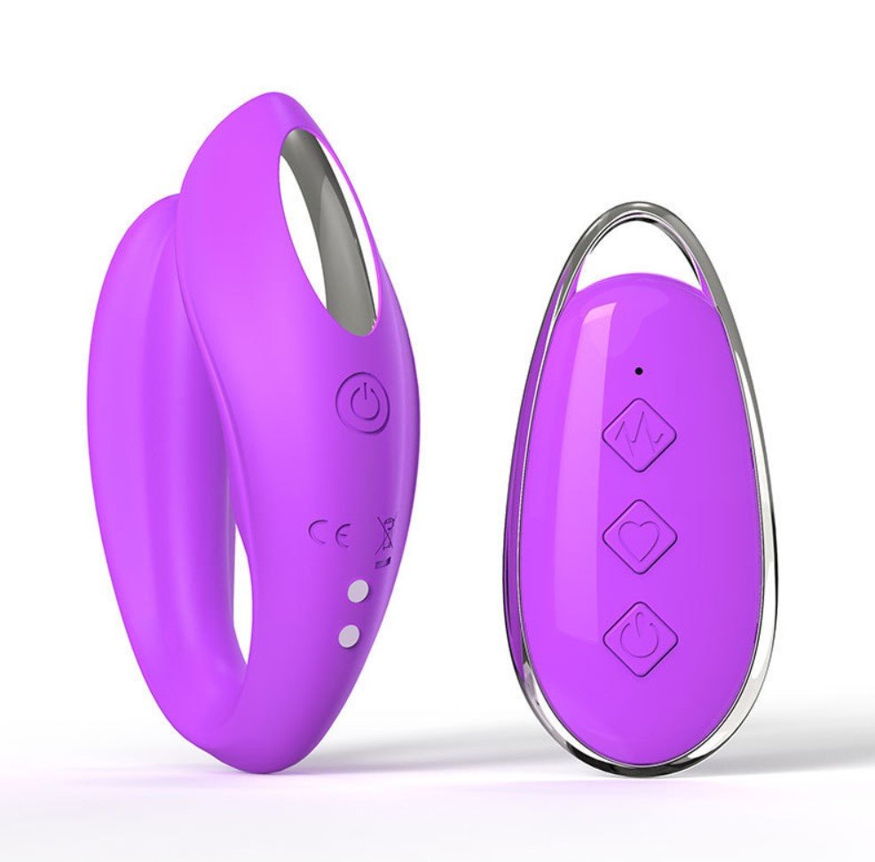Vibrator Cuplu Athena, 12 Moduri Vibratii, Remote Control, Silicon, USB Magnetic, Mov, Mokko Toys, Simply Fun