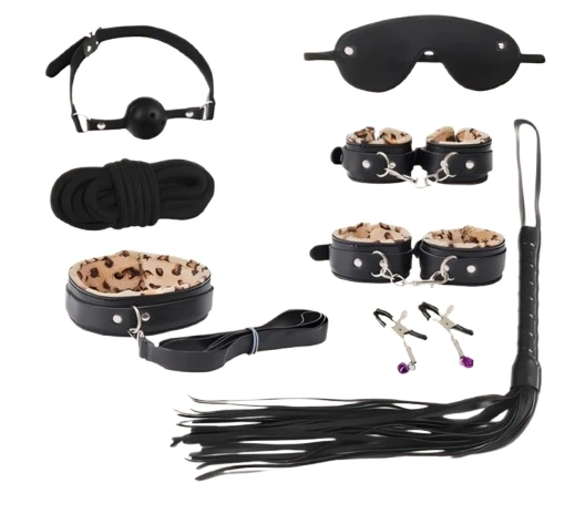 Set BDSM Crazy Moments, 8 Piese, Leopard, Guilty Toys