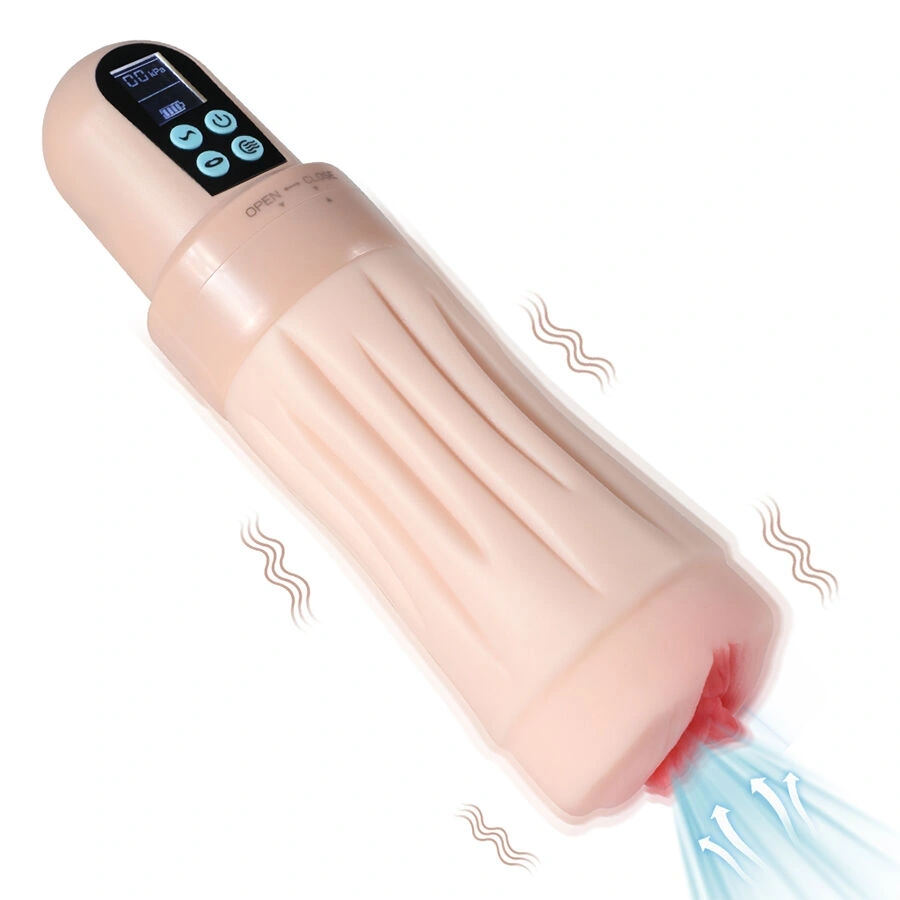 Masturbator Pussy Automatic, 9 Moduri Vibratii, 5 Tipuri Suctiune, Ecran LCD, Material Superskin, Incarcare USB, 28 cm