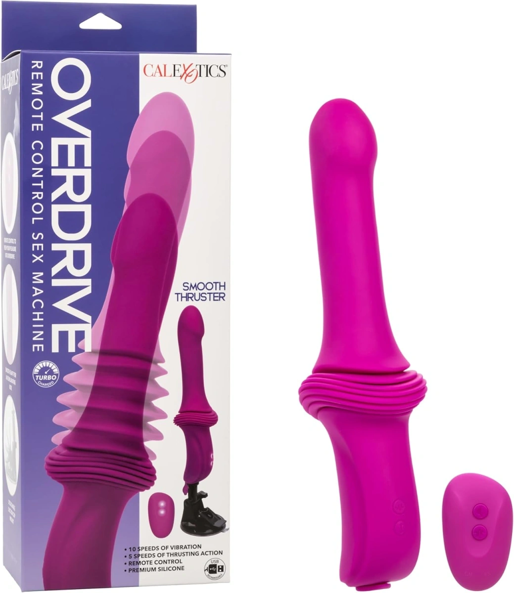 Vibrator Overdrive Smooth Thruster, Remote Control, Silicon, USB, Roz, 29.2 cm