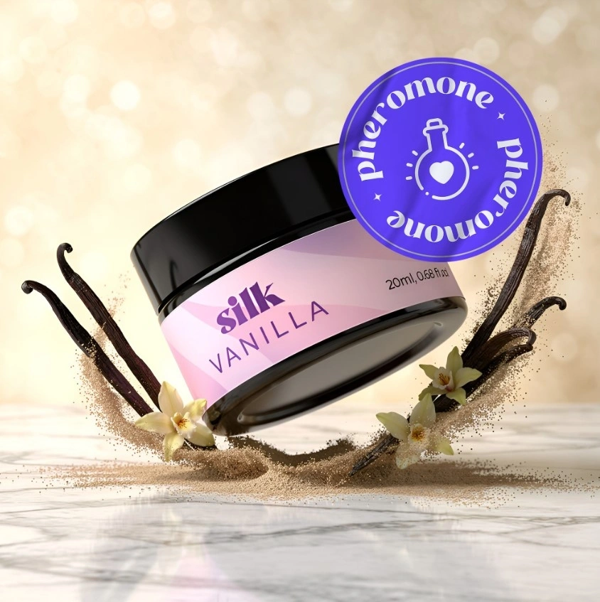 Lumanare de Masaj cu Feromoni Silk, Parfum Vanilie, 20 ml