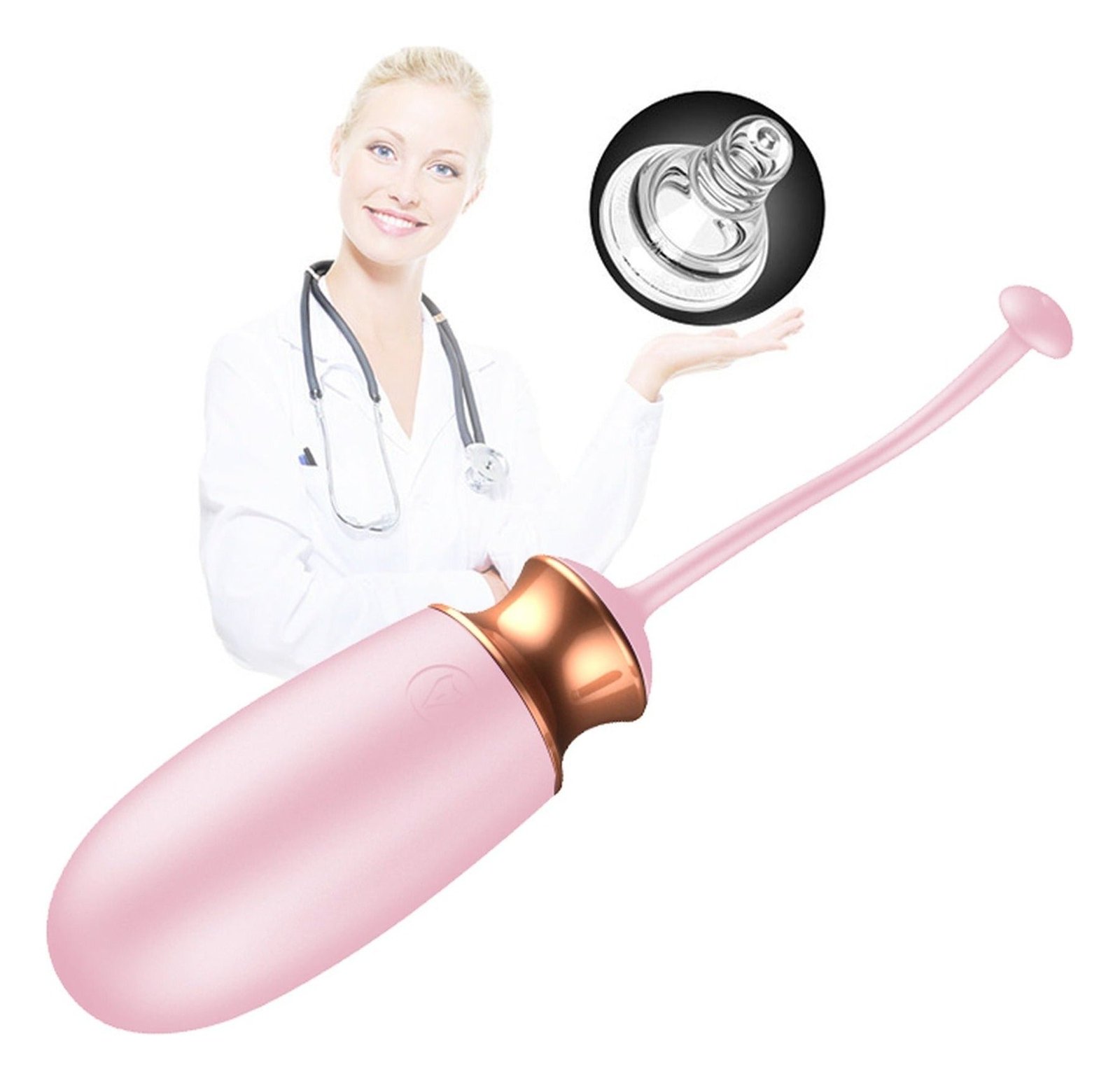 Ou vibrator Jaiko Love Egg functie de incalzire, control vocal, telecomanda wireless si incarcare USB, silicon medicinal, roz - imagine 4