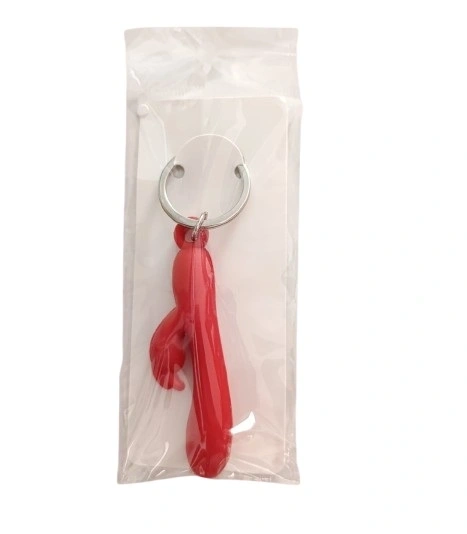 Breloc sub Forma de Vibrator Iepuras, Rosu