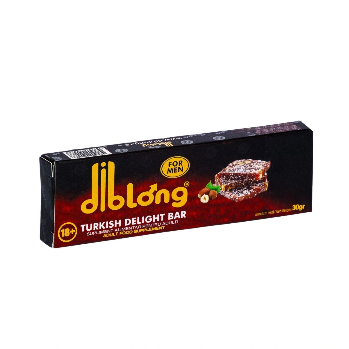 Supliment alimentar DIBLONG Turkish Delight Bar pentru barbati pe baza de rahat turcesc, cu plante care sustin sanatatea sexuala si functia de reproducere, 30g