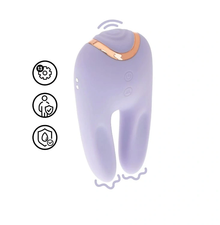 Stimulator Bonnie Double-Ended, 13 Moduri Tapare, Silicon, USB, Mov, 11 cm