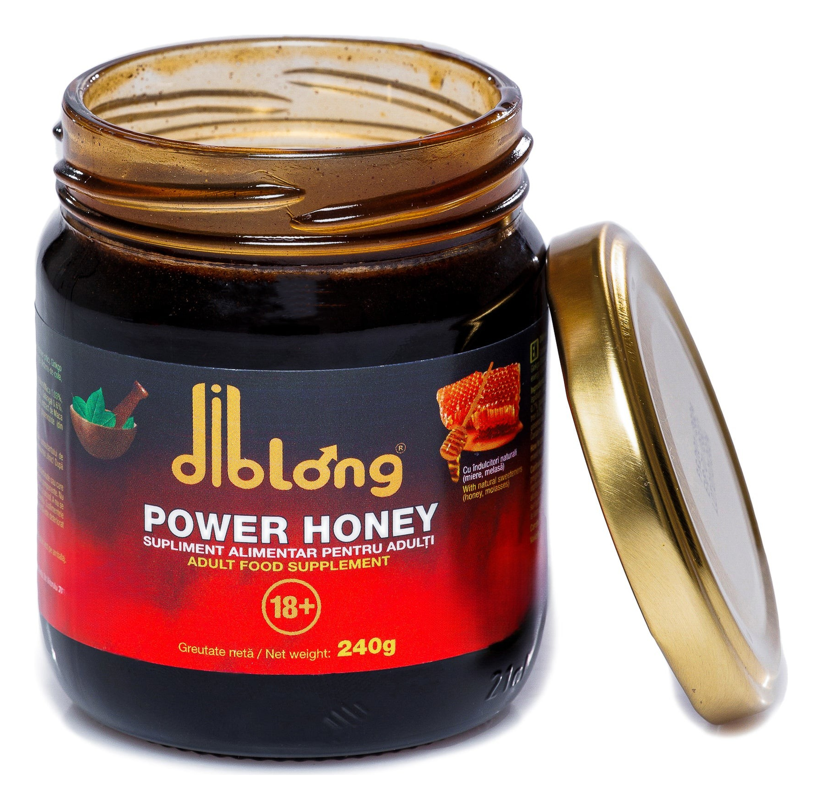 Diblong Miere Power Honey, borcan 240 g – supliment alimentar pentru adulți - imagine 3
