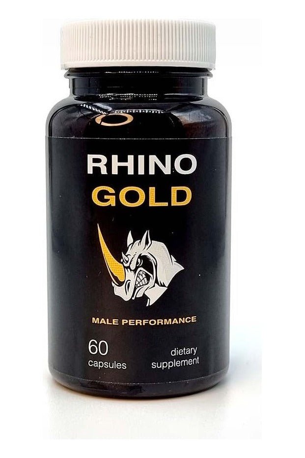 Capsule RHINO GOLD XXL – Pachet Curativ 30 Zile pentru Viața Intimă a Bărbaților | 60 Capsule | Fabricate în Elveția