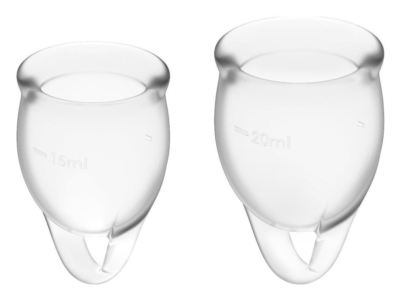 Set 2 cupe menstruale Satisfyer din silicon medical premium, Feel Confident, transparent - imagine 2