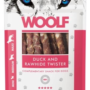 WOOLF DOG SNACKS Duck and Rawhide Twister 100g
