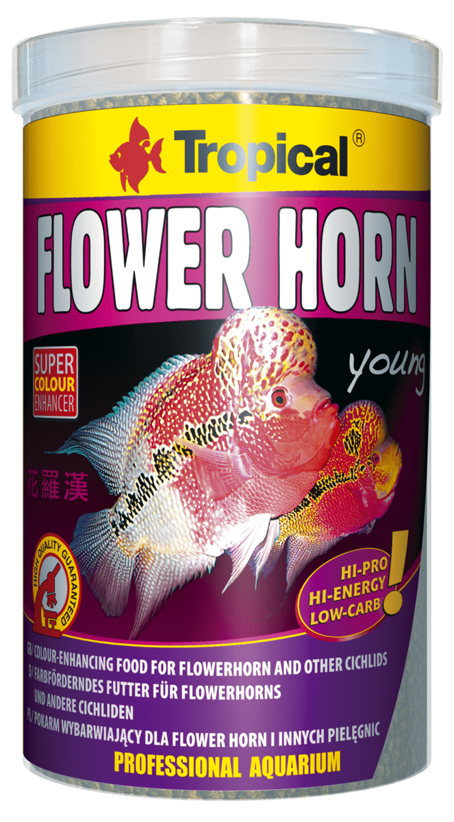 Aliment plutitor pentru ciclidele Flower Horn, junior, TROPICAL Fish-Flower, Pellet 250ML/95G