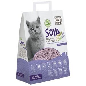 Asternut igienic din soia pentru litiera pisici, SOYA Organic, M-PETS, 100% biodegradabil, lavanda, 6 L