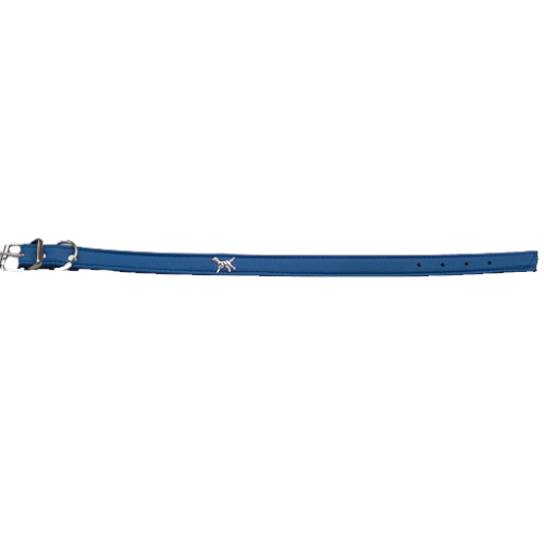 Zgarda din piele eco, neagra, rezistenta, 34-43 cm x 2,4 cm