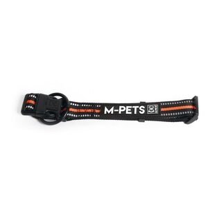 Zgarda caini M-Pets, negru cu portocaliu, ajustabila, marime M