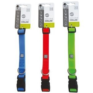 Zgarda caini din silicon, roz, ajustabila, 30-40 cm x 2 cm, marime L