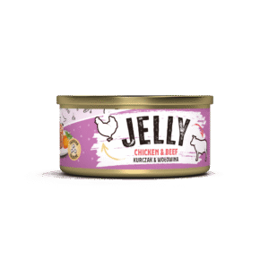 Recompensă umedă pentru pisici adulte Mr. Bandit Jelly, pui și vită, 80g