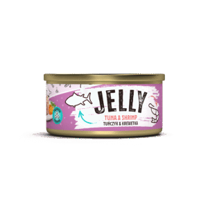 Recompensă umedă pentru pisici adulte Mr. Bandit Jelly, ton si creveti, 80g