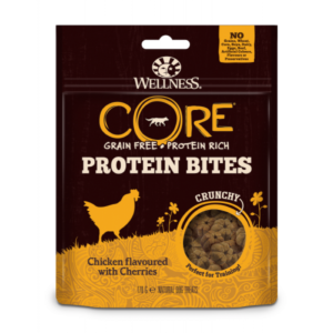 Recompense pentru caini Wellness Core Protein Bites Crunchy cu pui si cirese 170 g