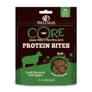 Recompense pentru caini Wellness Core Protein Bites Soft cu miel si mere 170 g