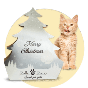 Recompense crocante pentru pisici ROLLS ROCKY Brad de Craciun, silver, 50g