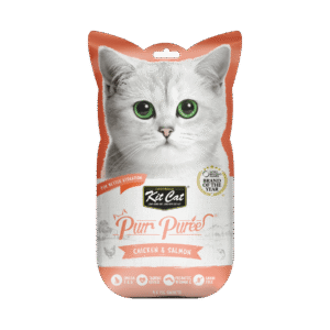 Recompense lichde pentru pisici Kit Cat Purr Puree, pui si somon, 4 x 15g