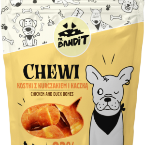 Recompense pentru caini Mr. Bandit CHEWI, oase de pui si rata, 500g