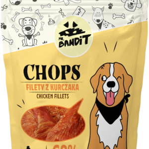 Recompense pentru caini Mr. Bandit CHOPS, pui, 500g