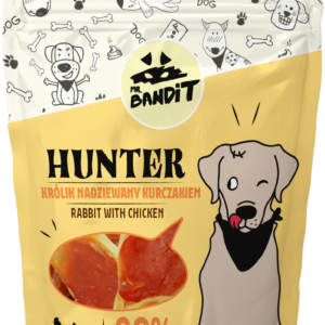 Recompense pentru caini Mr. Bandit HUNTER, iepure si pui, 500g