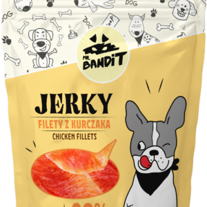 Recompense pentru caini Mr. Bandit JERKY, pui, 500g
