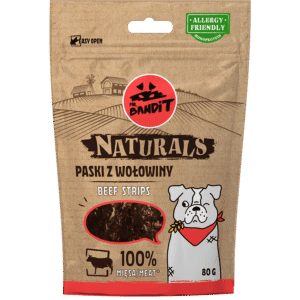 Recompense pentru caini Mr. Bandit Natural Stripes, vita, 80gr